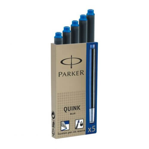 Hộp 5 ống bút mực Parker xanh chính hãng